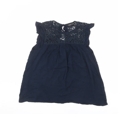 Womens UK Size 12 Dorothy Perkins Blue Basic Blouse