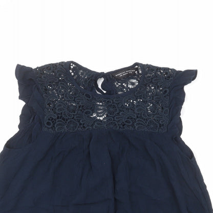 Womens UK Size 12 Dorothy Perkins Blue Basic Blouse