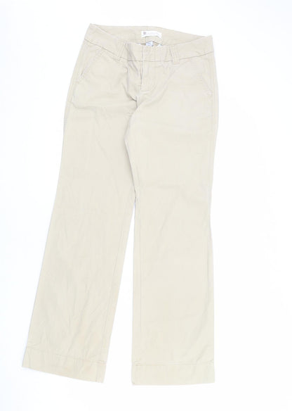 Gap Womens Beige Cotton Trousers Size 4 L31 in Regular Zip