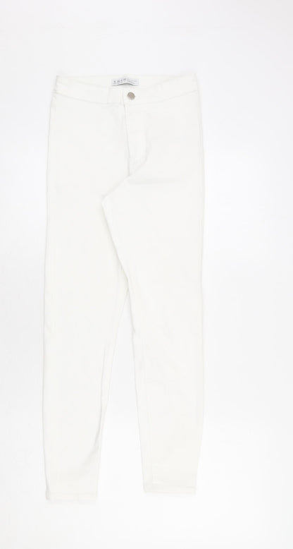 Denim & Co. Womens White Cotton Skinny Jeans Size 8 L28 in Regular Zip