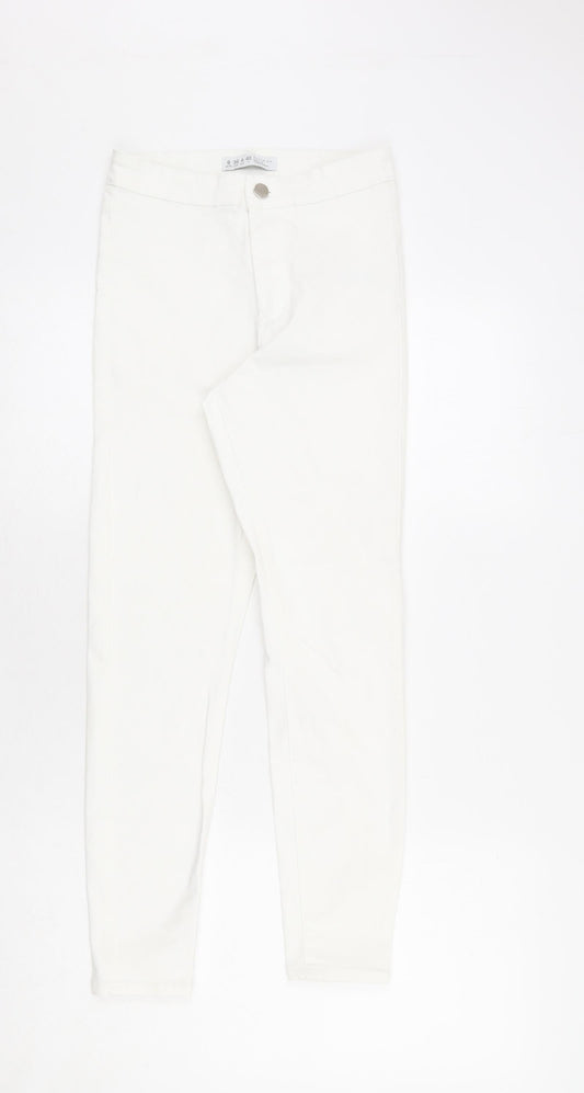 Denim & Co. Womens White Cotton Skinny Jeans Size 8 L28 in Regular Zip