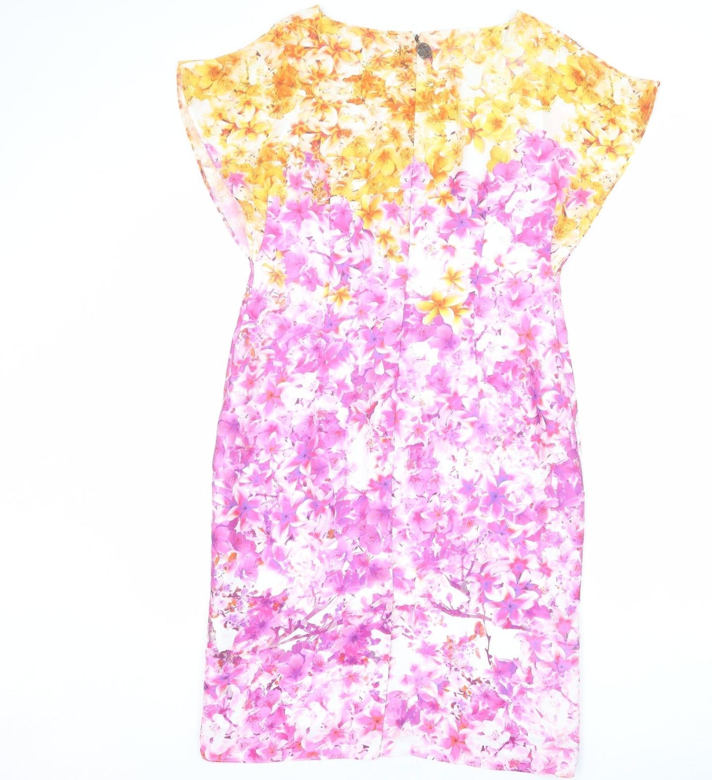 Damsel in a Dress Womens Multicoloured Floral Polyester Sheath Size 12 V-Neck Zip