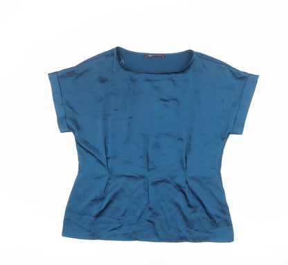 Womens UK Size 12 Marks and Spencer Blue Basic Blouse