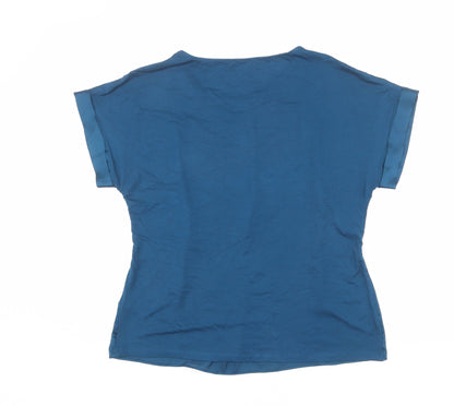 Womens UK Size 12 Marks and Spencer Blue Basic Blouse