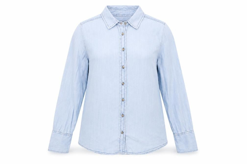 Womens UK Size 10 Marks and Spencer Blue Basic Button-Up