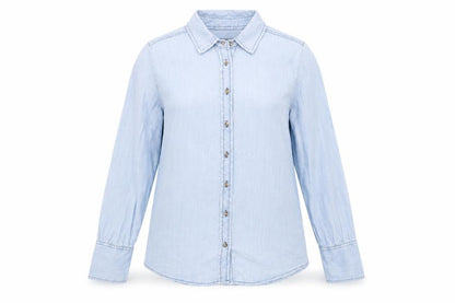 Womens UK Size 10 Marks and Spencer Blue Basic Button-Up