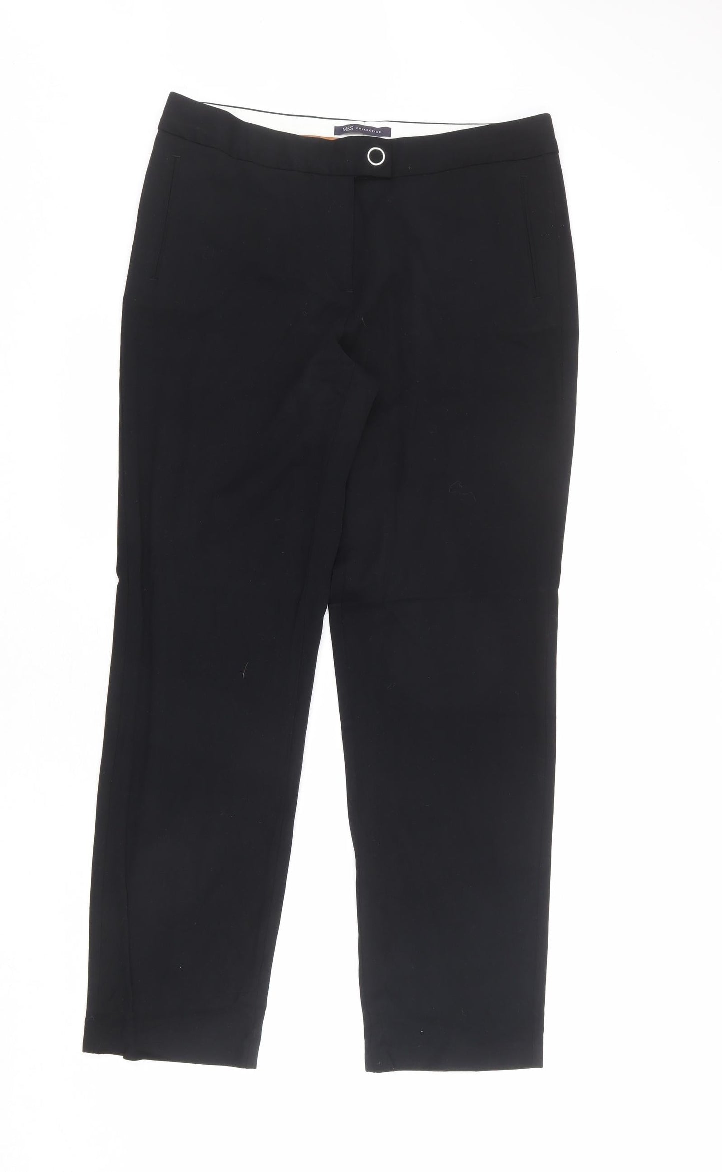 Womens UK Size 14 Marks and Spencer Regular Fit Dress Pants Black Trousers