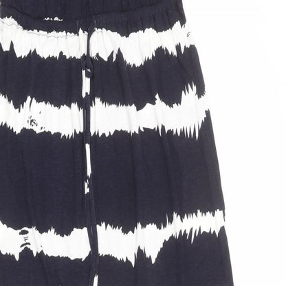 Monsoon Womens Blue Striped Viscose Maxi Size S Square Neck Pullover - Strapless