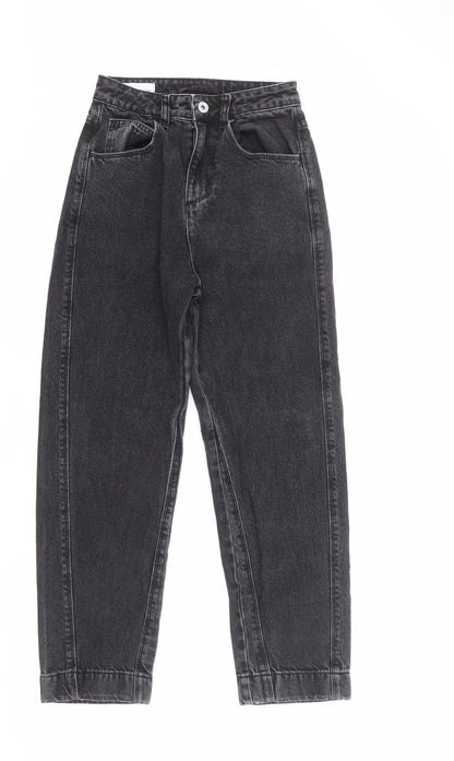 COLLUSION Womens Grey Cotton Mom Jeans Size 25 in L30 in Regular Zip