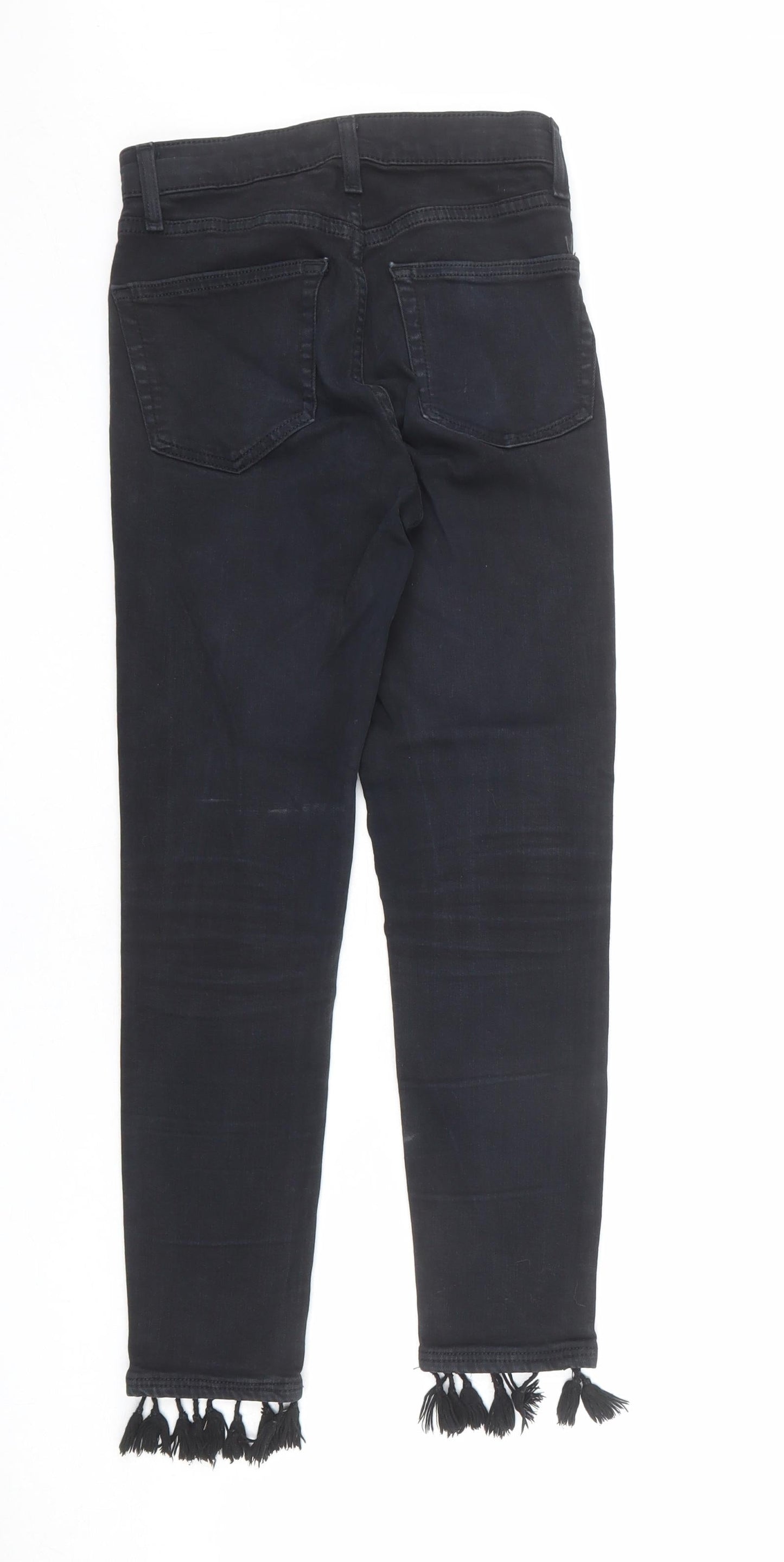 Topshop Womens Blue Cotton Tapered Jeans Size 25 in L30 in Regular Zip