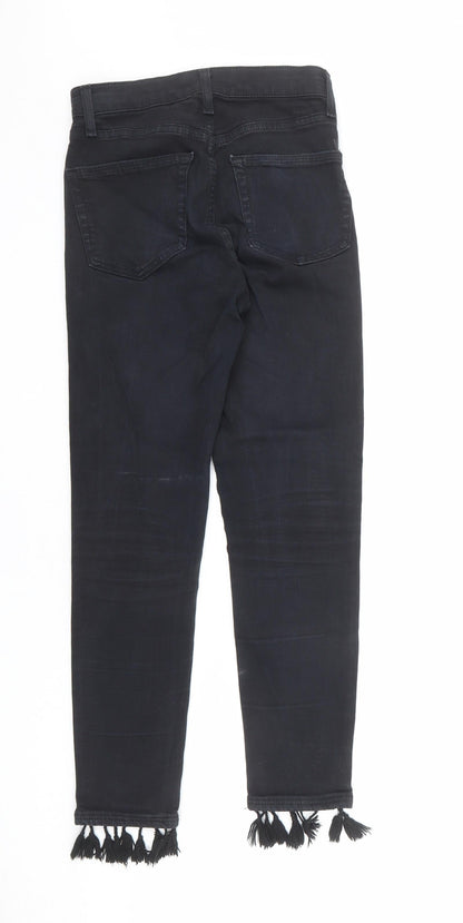 Topshop Womens Blue Cotton Tapered Jeans Size 25 in L30 in Regular Zip