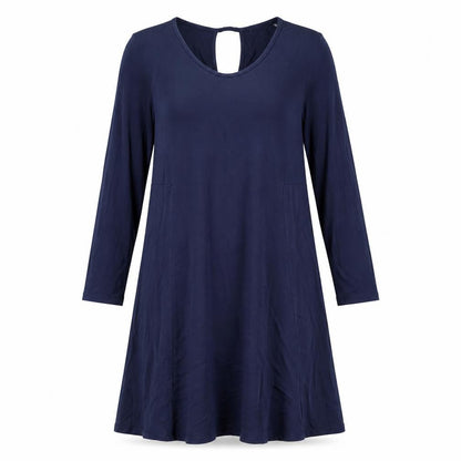 Monsoon Womens Blue Viscose A-Line Size 8 Round Neck Pullover