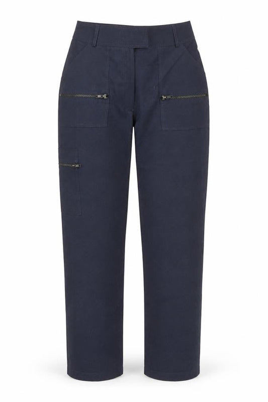 Clockhouse Womens Blue Polyester Trousers Size 8 L32 in Regular Zip