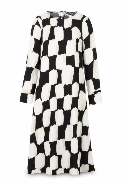 Marks and Spencer Womens Multicoloured Geometric Viscose A-Line Size 6 Round Neck Tie