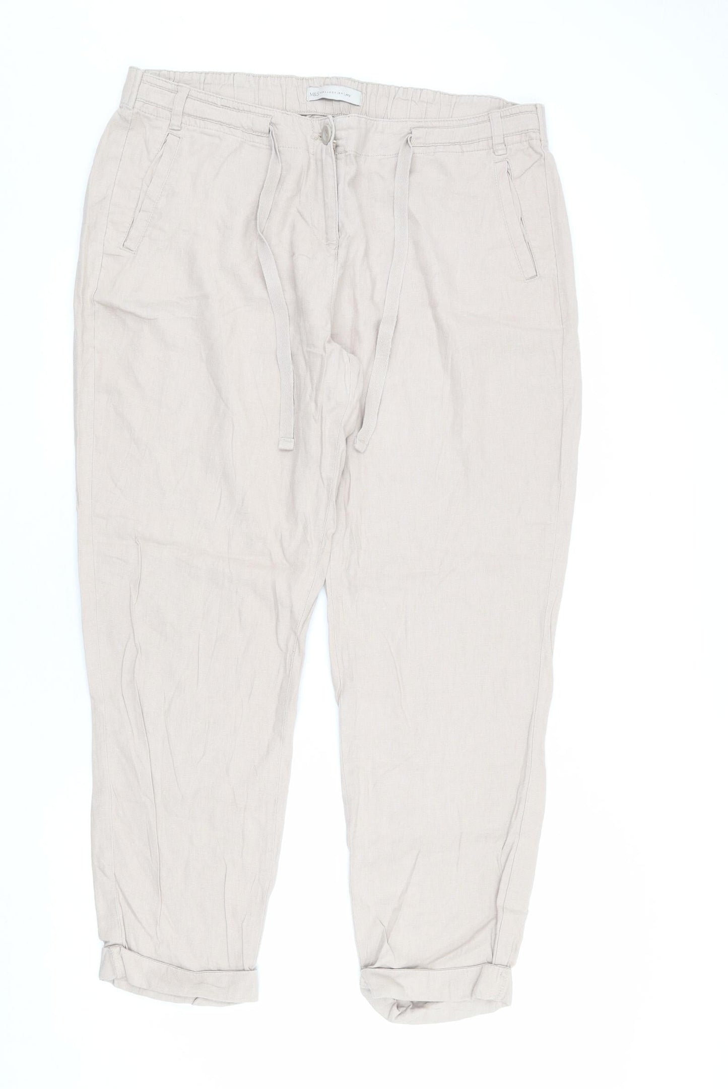 Womens UK Size 36 in Marks and Spencer Regular Fit  Beige Trousers