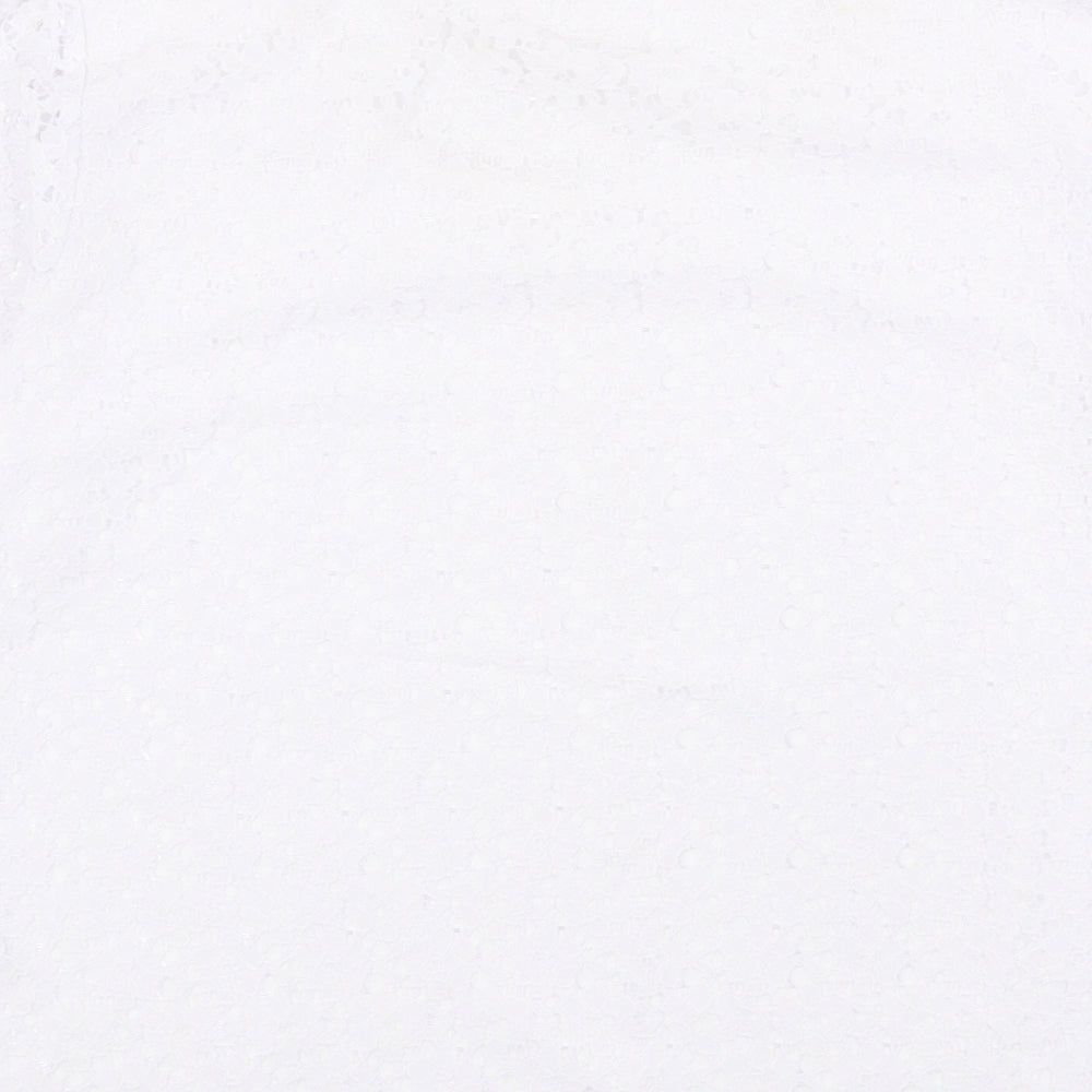 Bonmarché Womens White Polyester Basic T-Shirt Size 14 Scoop Neck