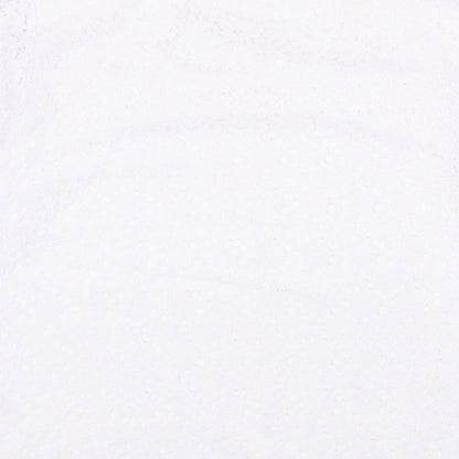 Bonmarché Womens White Polyester Basic T-Shirt Size 14 Scoop Neck