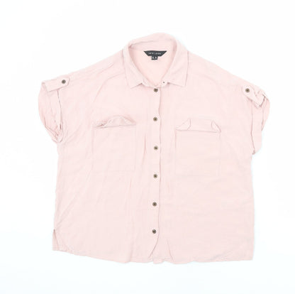 Womens UK Size 10 New Look Pink Basic Button-Up