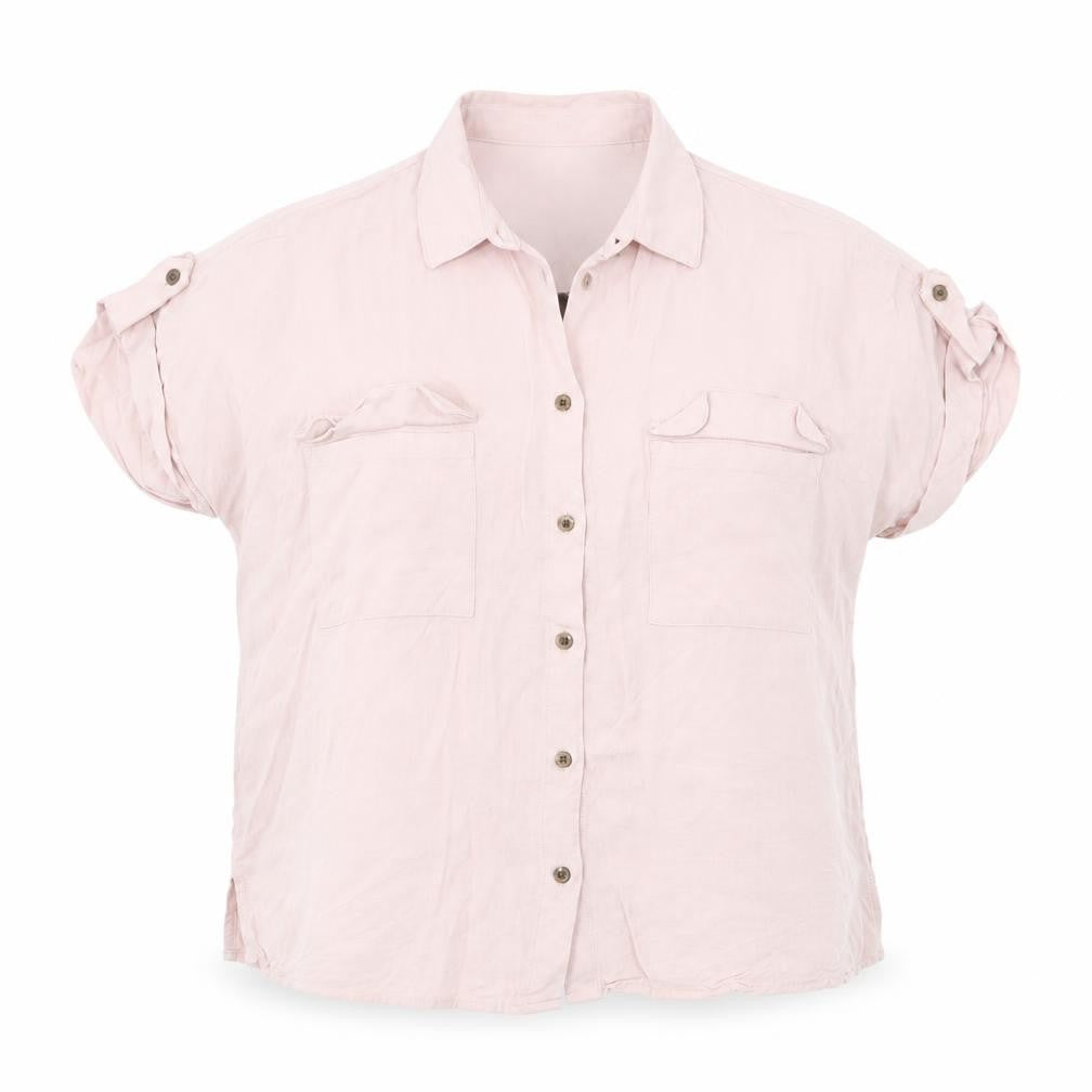 Womens UK Size 10 New Look Pink Basic Button-Up