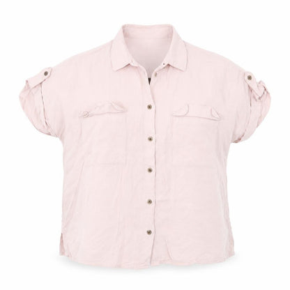 Womens UK Size 10 New Look Pink Basic Button-Up