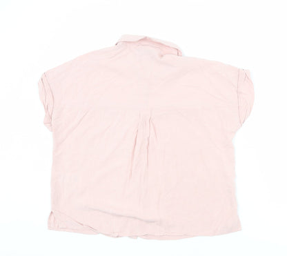 Womens UK Size 10 New Look Pink Basic Button-Up