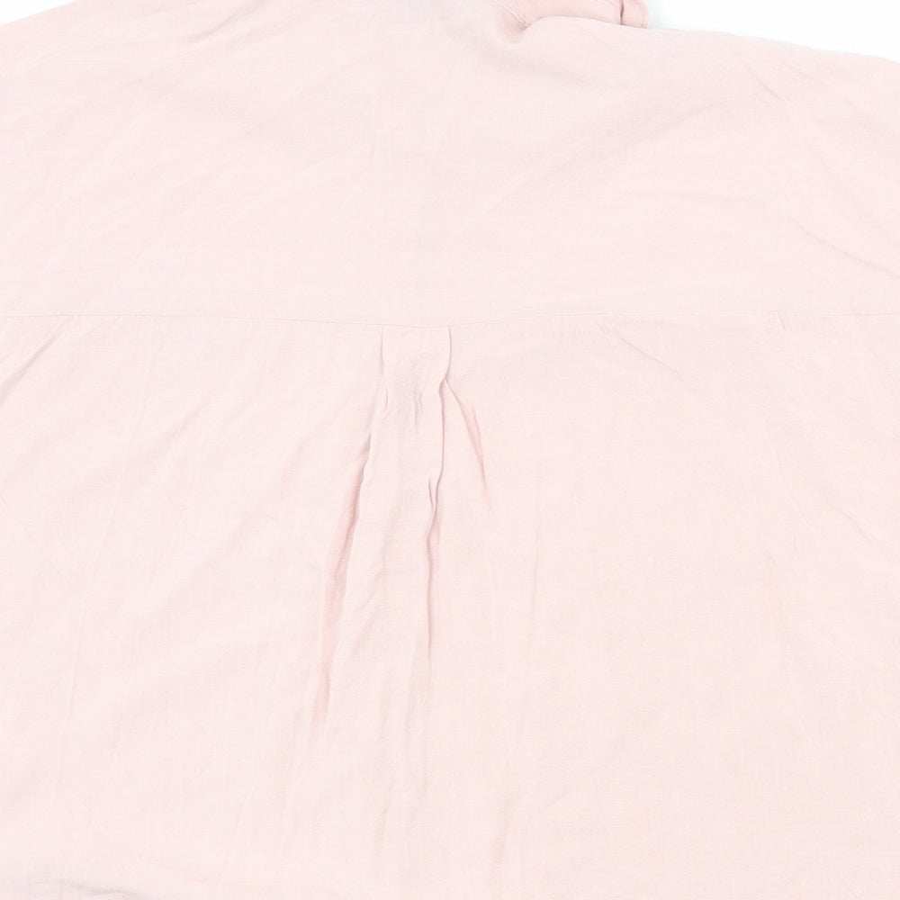 Womens UK Size 10 New Look Pink Basic Button-Up