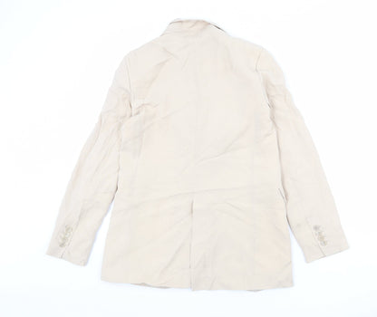 Zara Womens Beige Viscose Jacket Blazer Size XS