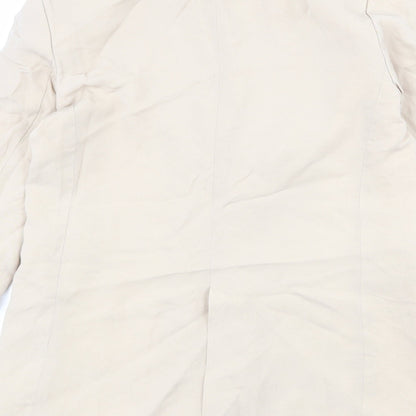 Zara Womens Beige Viscose Jacket Blazer Size XS