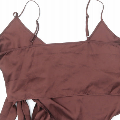 Womens UK Size 14 ASOS Brown Wrap Tank