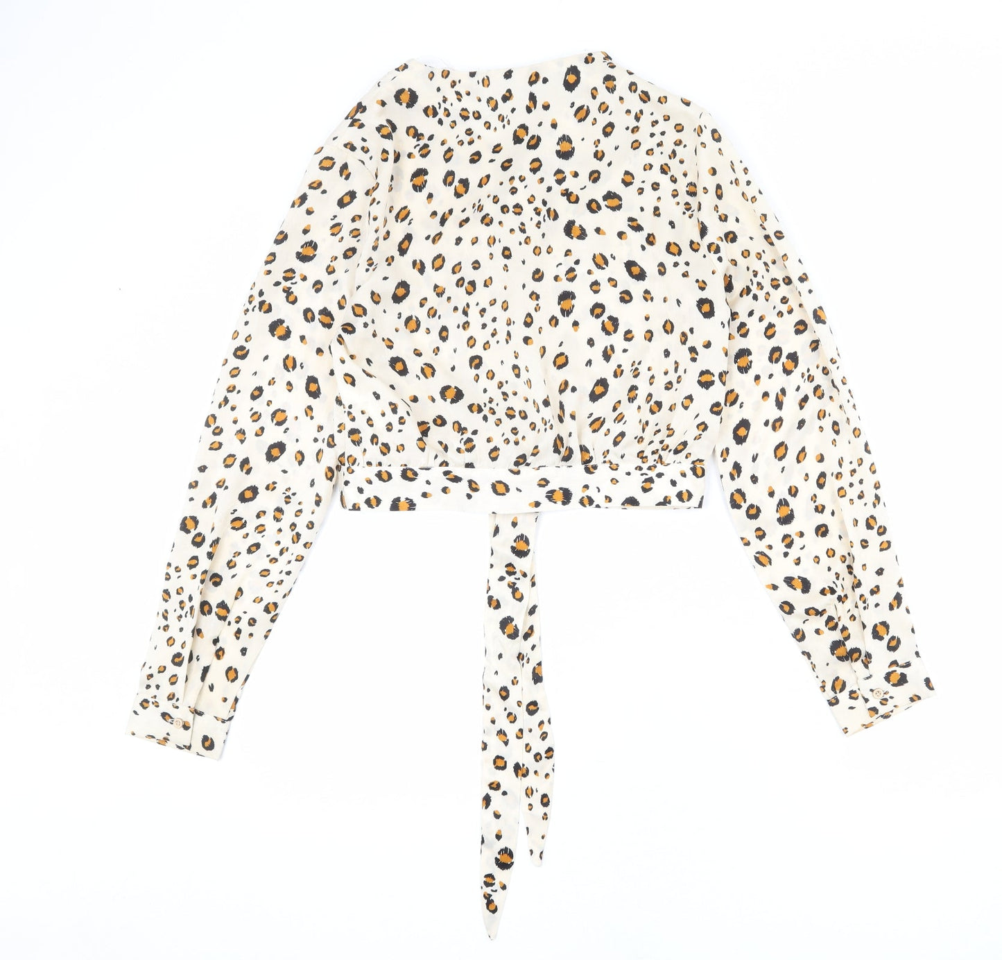 Womens UK Size 10 Missguided Beige Basic Button-Up