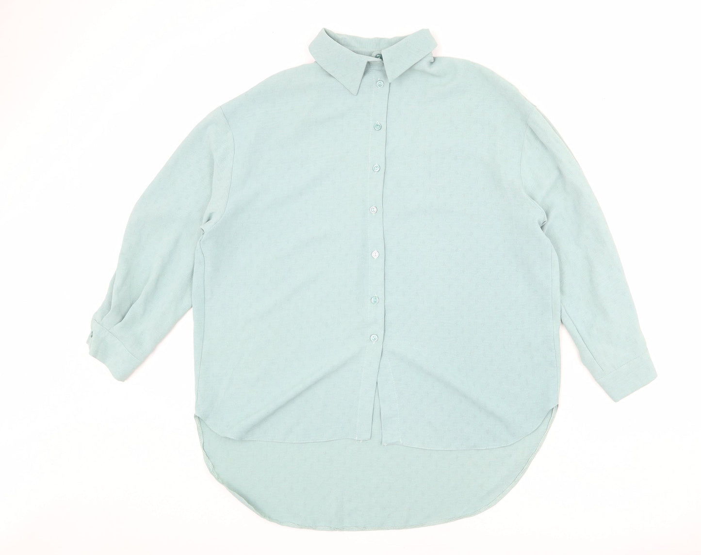 Womens UK Size 6 New Look Blue Basic Button-Up