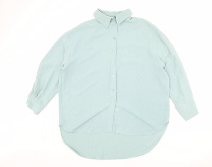 Womens UK Size 6 New Look Blue Basic Button-Up