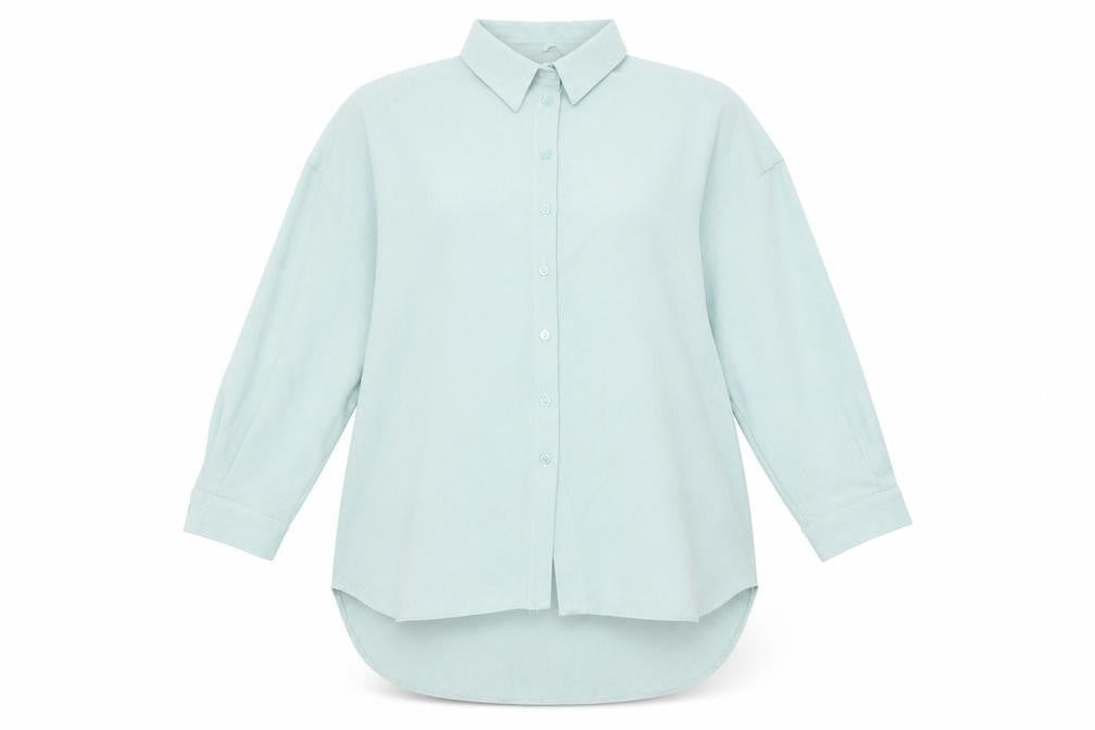 Womens UK Size 6 New Look Blue Basic Button-Up