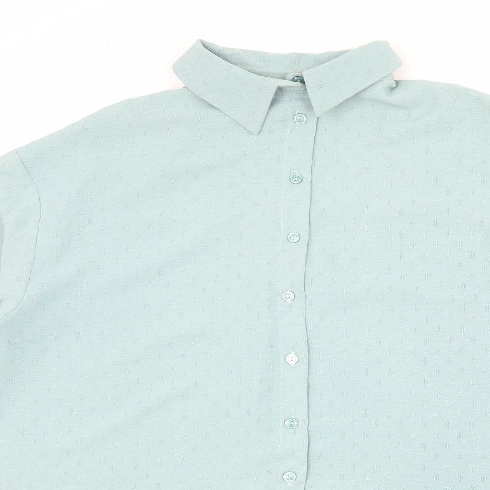 Womens UK Size 6 New Look Blue Basic Button-Up