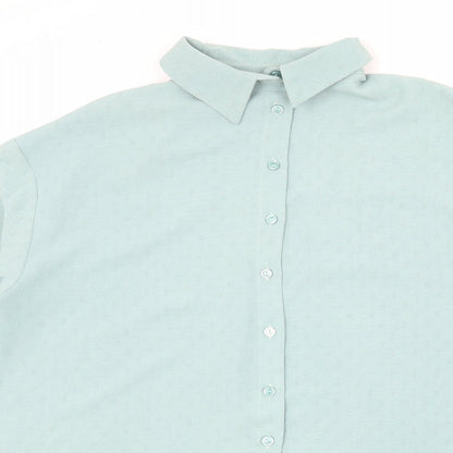 Womens UK Size 6 New Look Blue Basic Button-Up