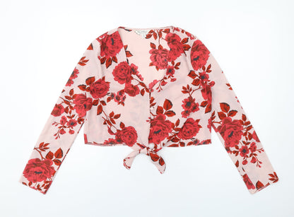 Womens UK Size 8 Missguided Pink Basic Button-Up