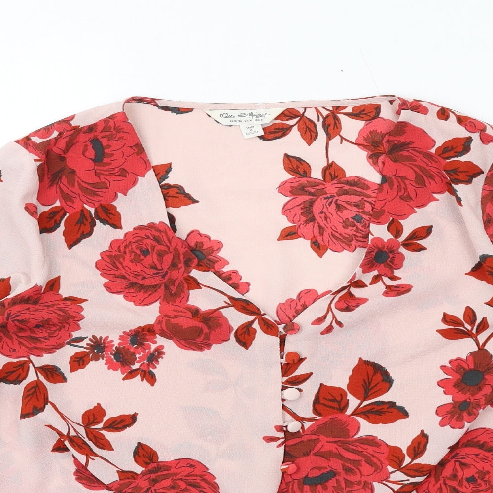 Womens UK Size 8 Missguided Pink Basic Button-Up