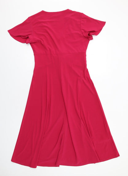 CC Womens Pink Polyester Trapeze & Swing Size 8 V-Neck Pullover