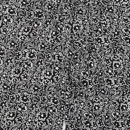 New Look Womens Black Geometric Viscose Trousers Size 16 L24 in Regular