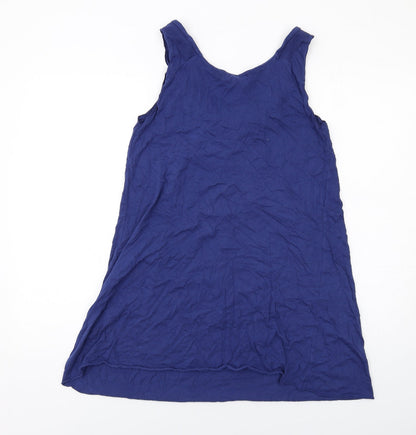 Womens UK Size M Velvet Blue Basic Tank