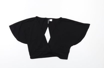 Womens UK Size M H&M Black Basic Blouse