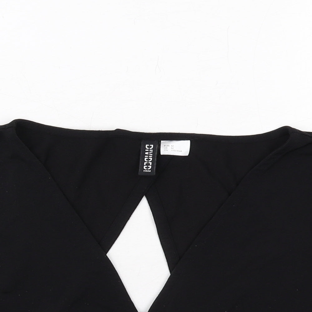 Womens UK Size M H&M Black Basic Blouse