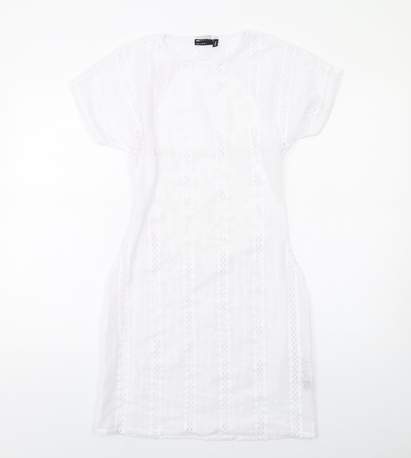 ASOS Womens White Polyester Shift Size 8 Round Neck Pullover