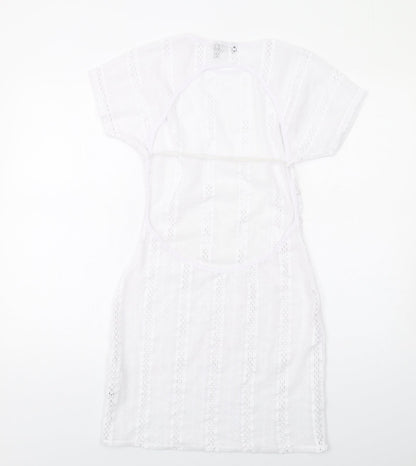 ASOS Womens White Polyester Shift Size 8 Round Neck Pullover
