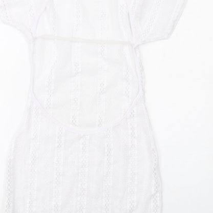 ASOS Womens White Polyester Shift Size 8 Round Neck Pullover