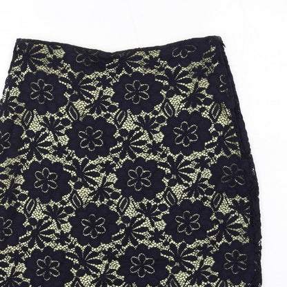 Precis Womens Blue Floral Nylon Straight & Pencil Skirt Size 8 Zip