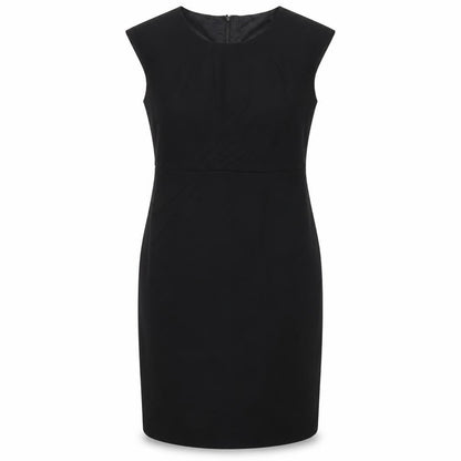 John Lewis Womens Black Polyester Shift Size 12 Round Neck Zip