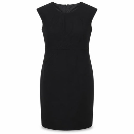 John Lewis Womens Black Polyester Shift Size 12 Round Neck Zip