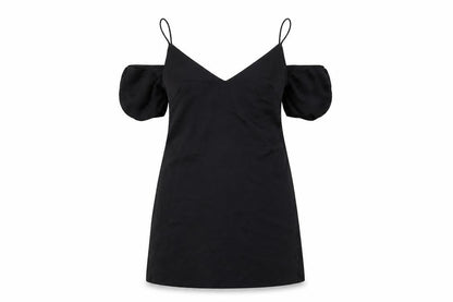 ASOS Womens Black Polyester A-Line Size XS V-Neck Pullover - Cold Shoulder