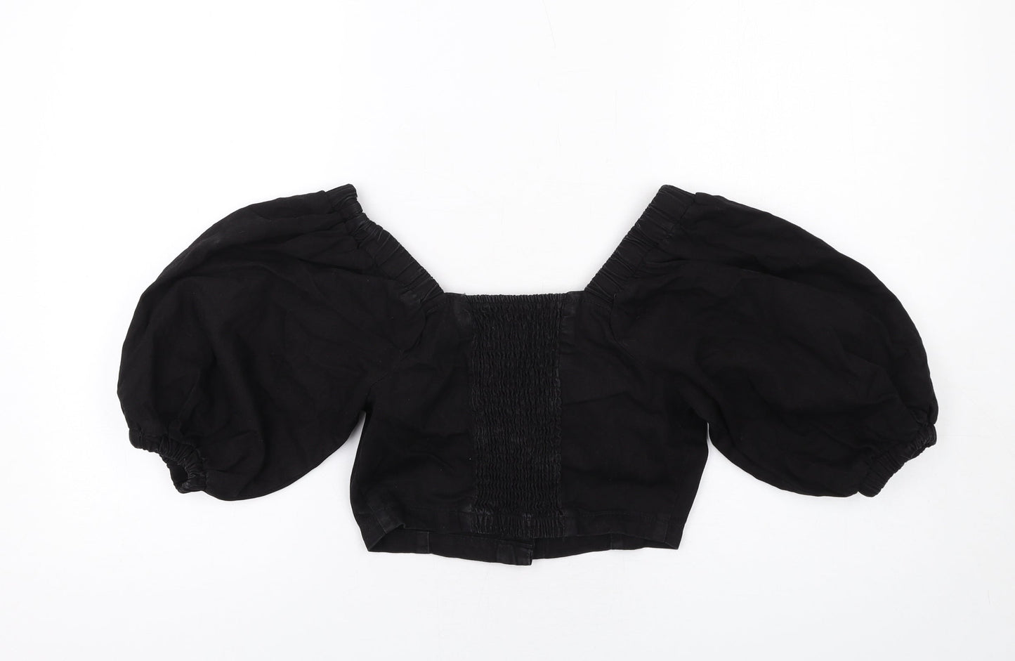 Womens UK Size 6 New Look Black Cropped Blouse